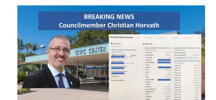 BREAKING NEWS – Councilmember Christian Horvath